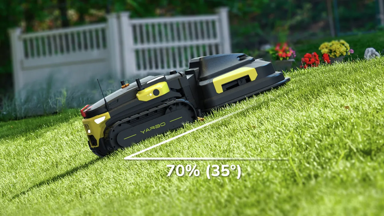 35°傾斜地も自在に走行